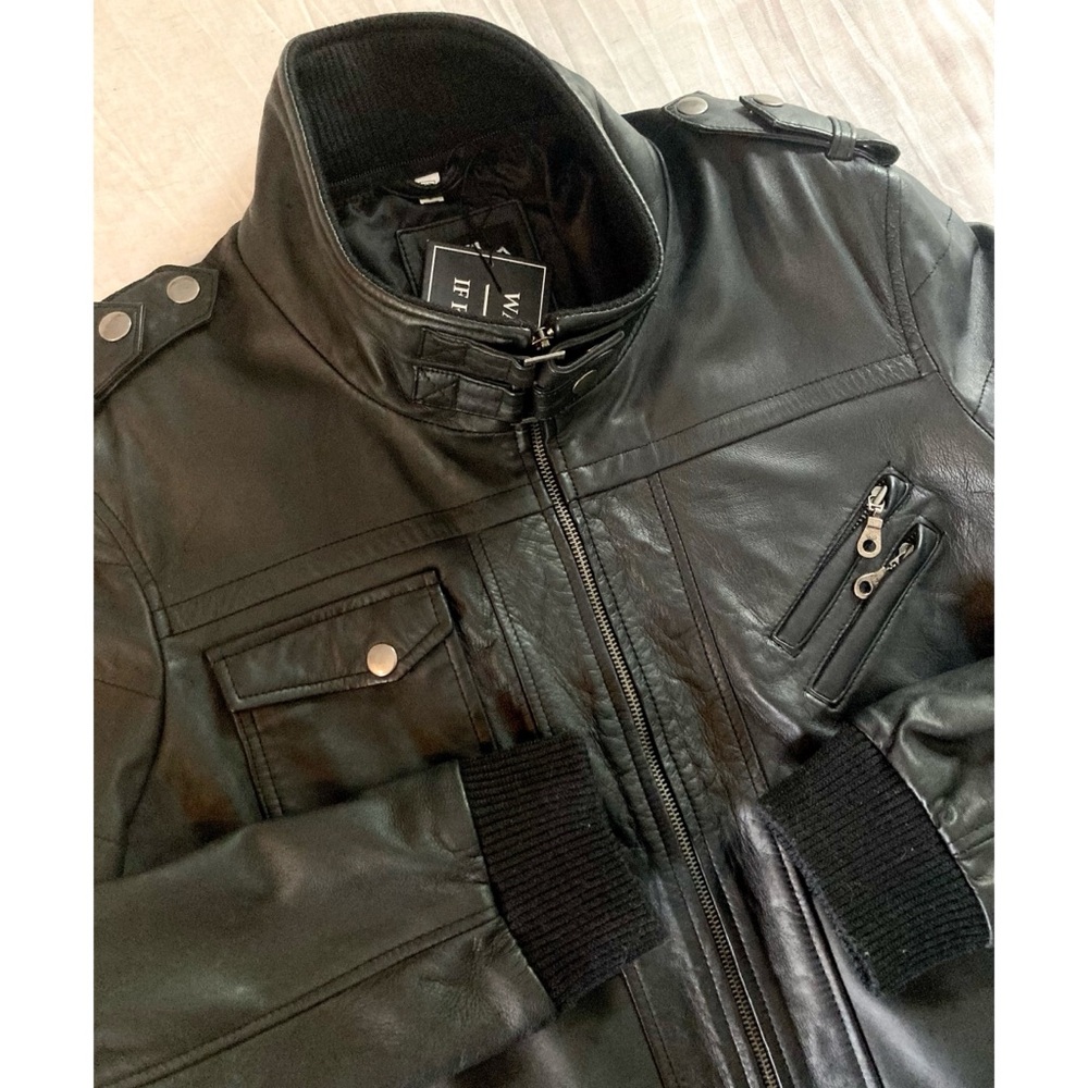 NEW Leather Moto Style “Edinburgh” Bomber Jacket Size XXL/2XL - Picture 15 of 15